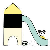 illustration of a child playing on a slide