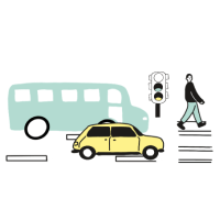 illustration of cars on a busy road