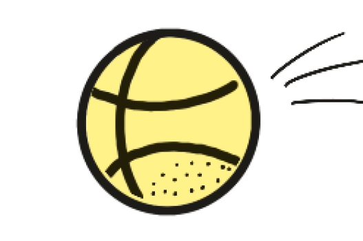 Illustration of a ball in mid flight